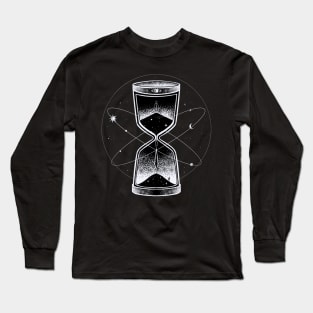 Galaxy Spiritual Hourglass design in tattoo stippling style Long Sleeve T-Shirt